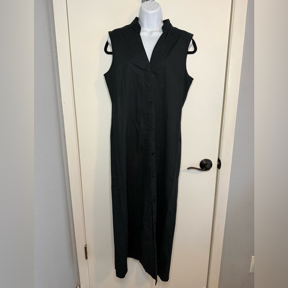 Vintage Harve Benard Black Button-Down Maxi Dress